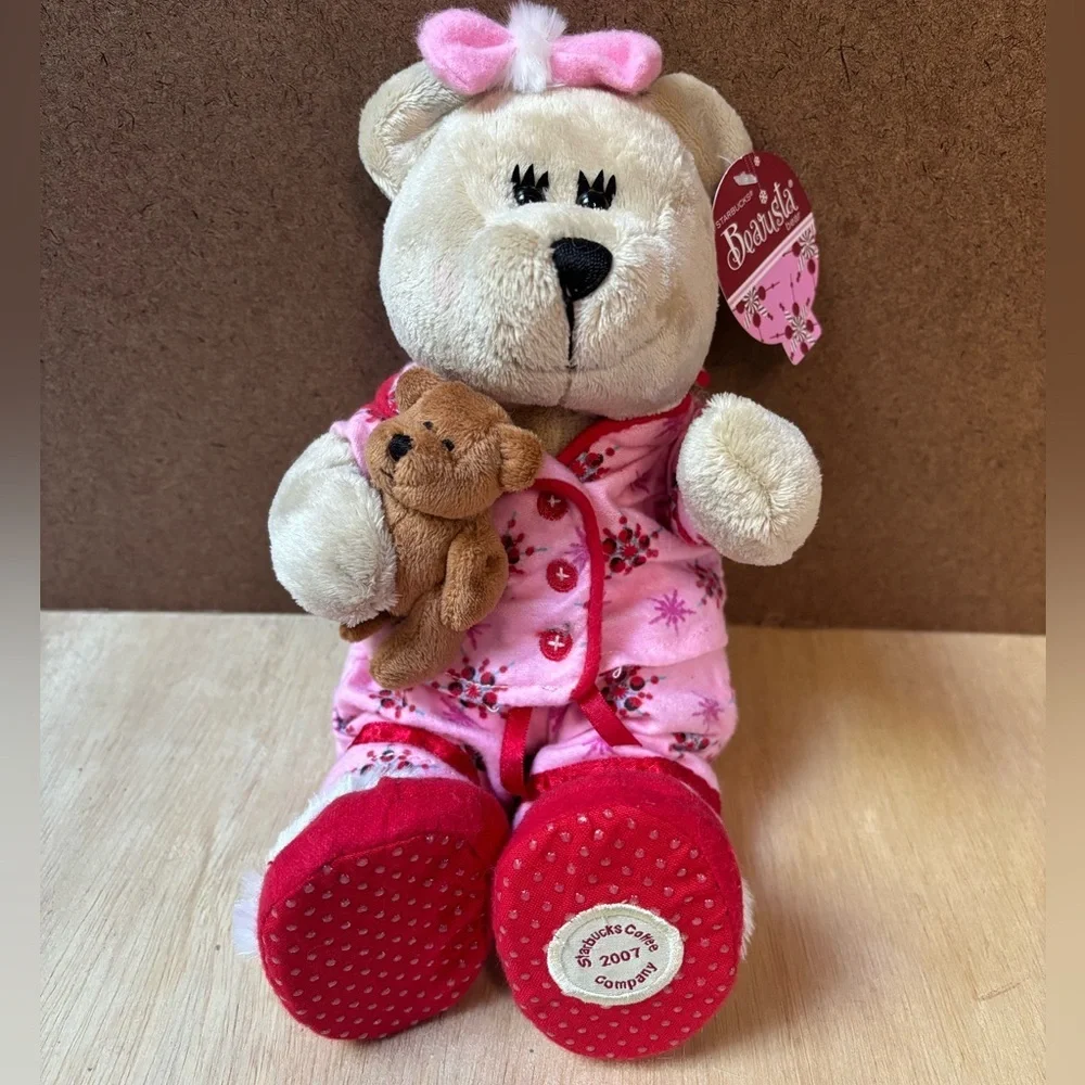 Starbucks Bearista 2007 Pink Pajamas Bear Plush with Tags—10” Plush - Picture 2 of 8